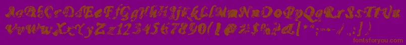 Monomadness-Schriftart – Braune Schriften auf violettem Hintergrund