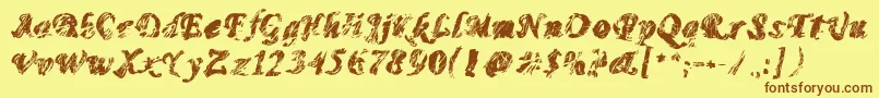 Monomadness Font – Brown Fonts on Yellow Background