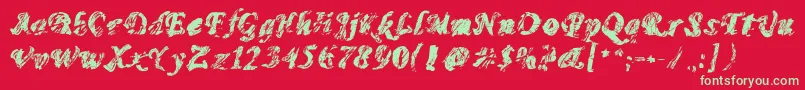 Monomadness Font – Green Fonts on Red Background