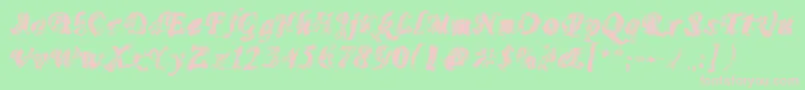 Monomadness-fontti – vaaleanpunaiset fontit vihreällä taustalla