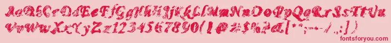 Monomadness Font – Red Fonts on Pink Background