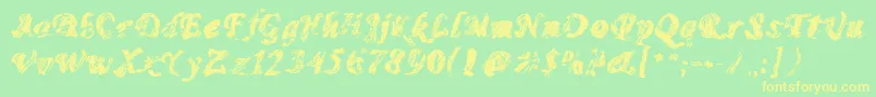 Monomadness Font – Yellow Fonts on Green Background