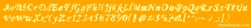 Monomadness Font – Yellow Fonts on Orange Background