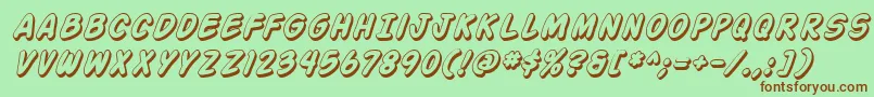 ActionManShadedItalic Font – Brown Fonts on Green Background