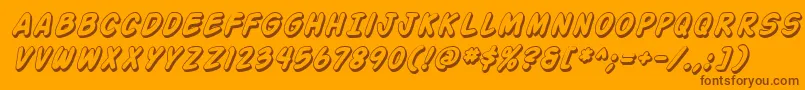 ActionManShadedItalic Font – Brown Fonts on Orange Background