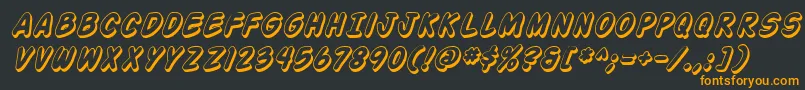 ActionManShadedItalic Font – Orange Fonts on Black Background