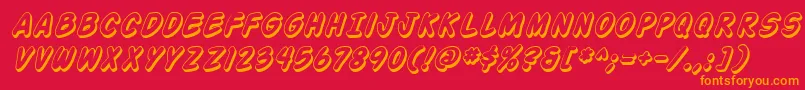 ActionManShadedItalic Font – Orange Fonts on Red Background