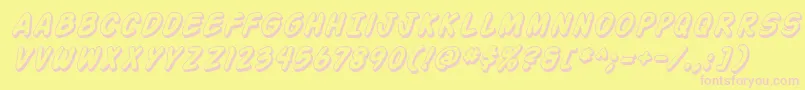 ActionManShadedItalic Font – Pink Fonts on Yellow Background