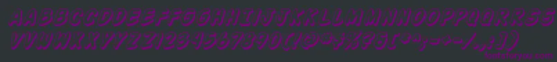 Czcionka ActionManShadedItalic – fioletowe czcionki na czarnym tle
