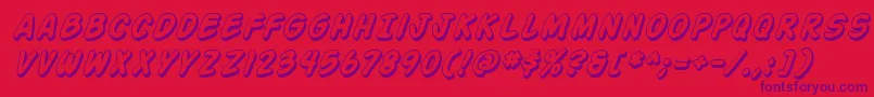 ActionManShadedItalic Font – Purple Fonts on Red Background