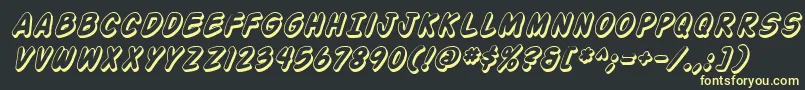 ActionManShadedItalic Font – Yellow Fonts on Black Background