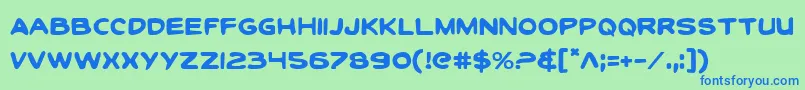 Toonti Font – Blue Fonts on Green Background