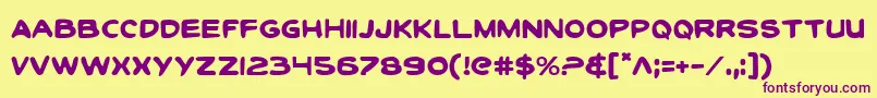 Toonti Font – Purple Fonts on Yellow Background