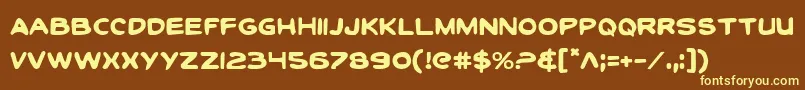 Toonti Font – Yellow Fonts on Brown Background