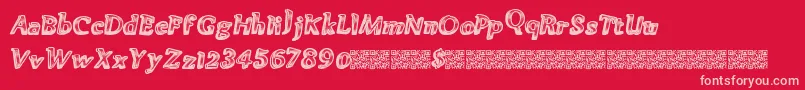 Greatpoints-Schriftart – Rosa Schriften auf rotem Hintergrund