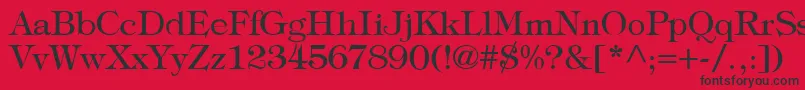 TypographyTimesRegular Font – Black Fonts on Red Background