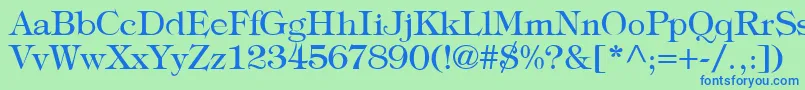 TypographyTimesRegular Font – Blue Fonts on Green Background