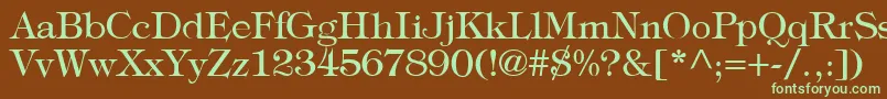 TypographyTimesRegular Font – Green Fonts on Brown Background