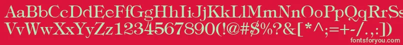TypographyTimesRegular Font – Green Fonts on Red Background