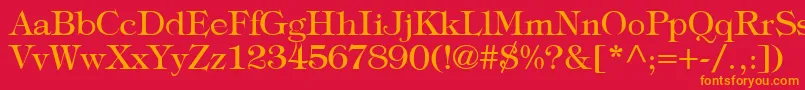 TypographyTimesRegular Font – Orange Fonts on Red Background