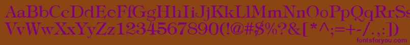 フォントTypographyTimesRegular – 紫色のフォント、茶色の背景