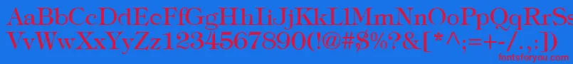 Шрифт TypographyTimesRegular – красные шрифты на синем фоне