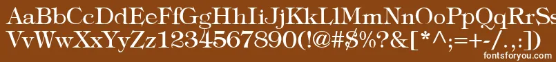 Czcionka TypographyTimesRegular – białe czcionki na brązowym tle