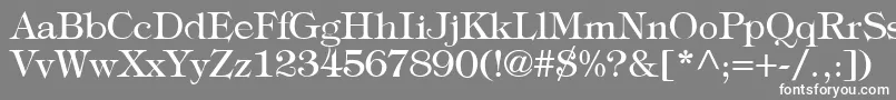 Czcionka TypographyTimesRegular – białe czcionki na szarym tle