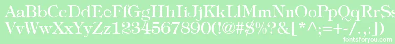 Шрифт TypographyTimesRegular – белые шрифты на зелёном фоне
