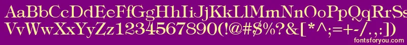 TypographyTimesRegular Font – Yellow Fonts on Purple Background