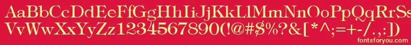 Шрифт TypographyTimesRegular – жёлтые шрифты на красном фоне