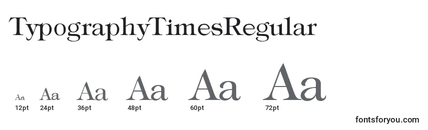 Tamaños de fuente TypographyTimesRegular