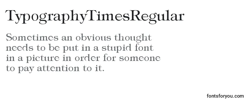 Przegląd czcionki TypographyTimesRegular