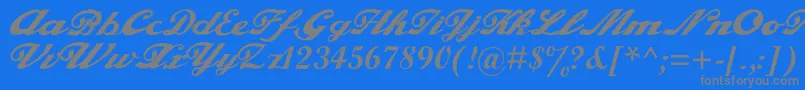 Alfaowner.ComScript-Schriftart – Graue Schriften auf blauem Hintergrund