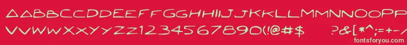 Jetta Font – Green Fonts on Red Background
