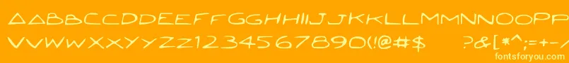 Lisätietoja Jetta-fontista Jetta-fontti – keltaiset fontit oranssilla taustalla