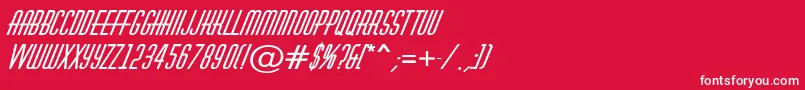 HuxleyBolditalic Font – White Fonts on Red Background