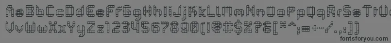 フォントPfMechanicaBProComb – 黒い文字の灰色の背景
