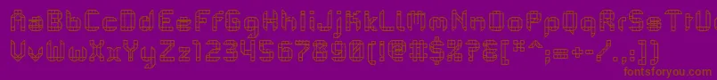 フォントPfMechanicaBProComb – 紫色の背景に茶色のフォント