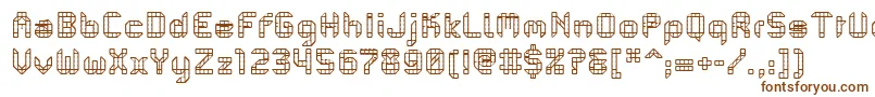 PfMechanicaBProComb-fontti – ruskeat fontit valkoisella taustalla