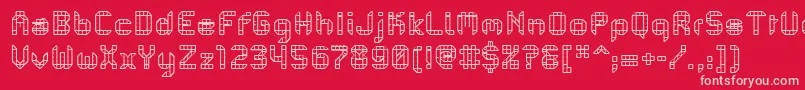 PfMechanicaBProComb Font – Pink Fonts on Red Background