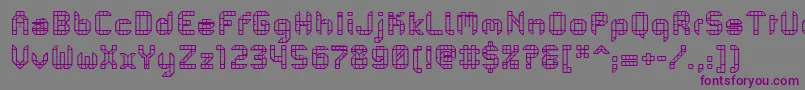 PfMechanicaBProComb-fontti – violetit fontit harmaalla taustalla