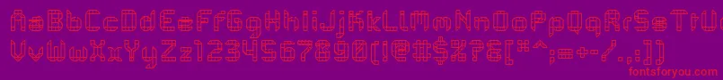 PfMechanicaBProComb Font – Red Fonts on Purple Background