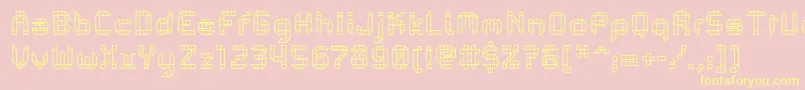 PfMechanicaBProComb Font – Yellow Fonts on Pink Background