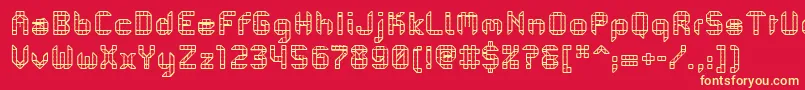 PfMechanicaBProComb Font – Yellow Fonts on Red Background