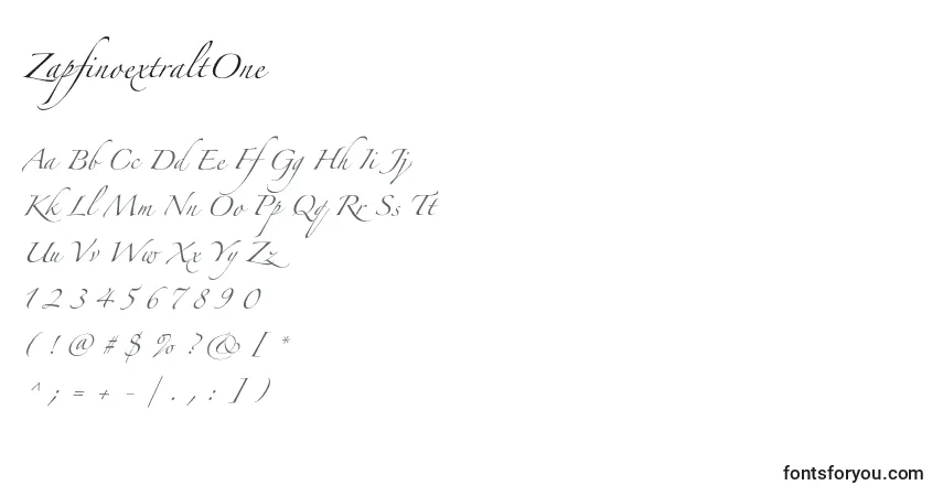 A fonte ZapfinoextraltOne – alfabeto, números, caracteres especiais