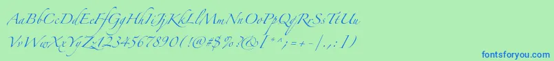 フォントZapfinoextraltOne – 青い文字は緑の背景です。