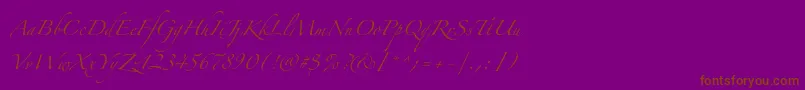 ZapfinoextraltOne-Schriftart – Braune Schriften auf violettem Hintergrund