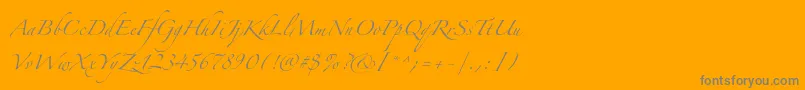 フォントZapfinoextraltOne – オレンジの背景に灰色の文字