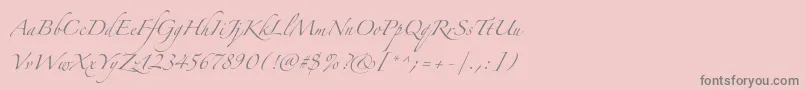 フォントZapfinoextraltOne – ピンクの背景に灰色の文字